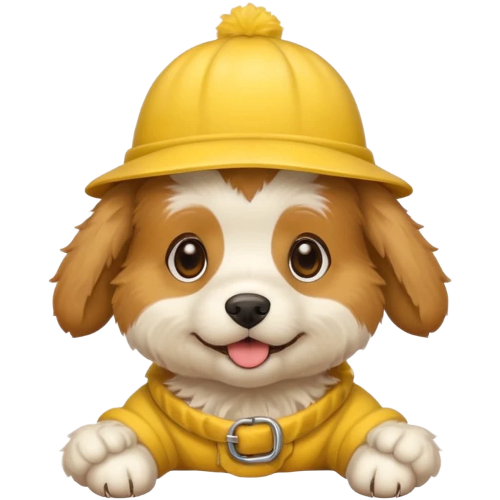 puppy dog with hat yellow emoji