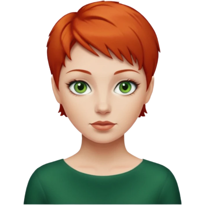 women with very short red hair emoji