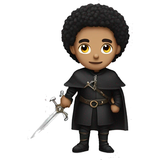lightskin guy with black medieval clothes and daggers on guard emoji