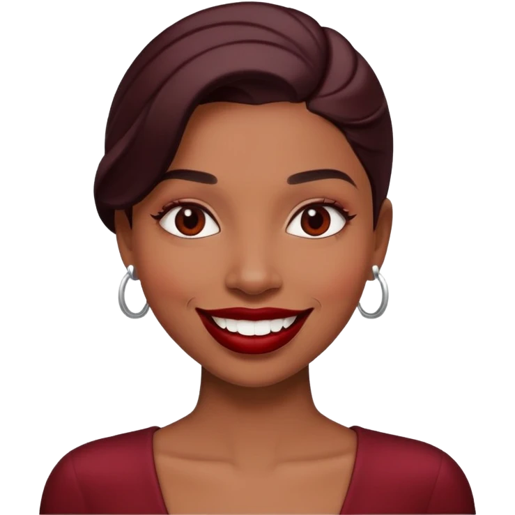 Kiss with dark red lipstick emoji