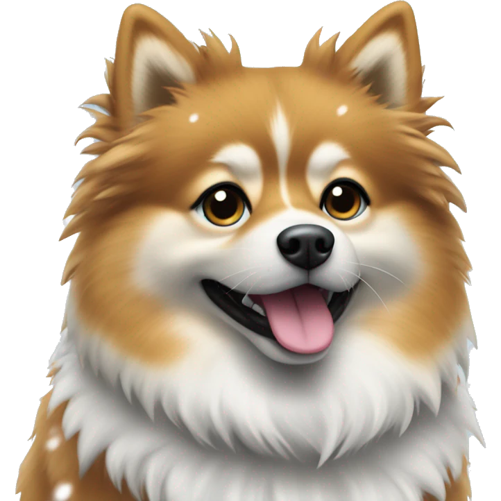 Spitz nain dans la neige  emoji