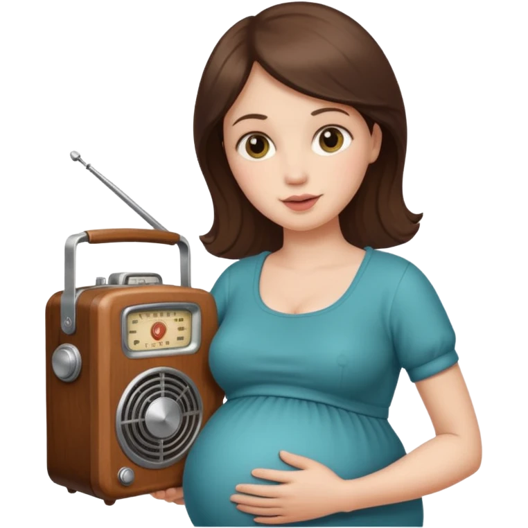 Pregnant woman holding opregnsnt radio emoji