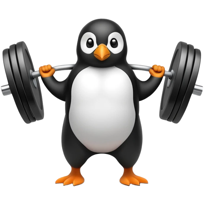 a penguin doing crossfit emoji