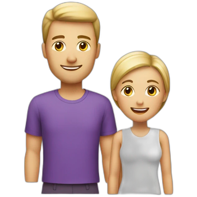 a white family with a kid, vacation purple icon emoji