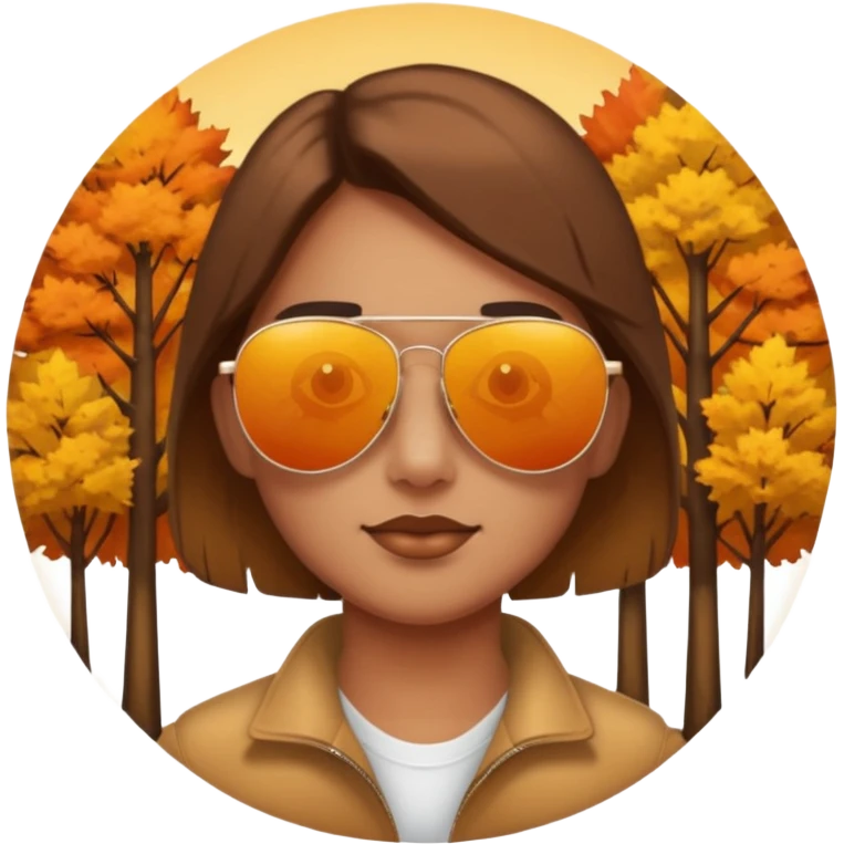 Reflection of autumn trees in sunglasses lens emoji