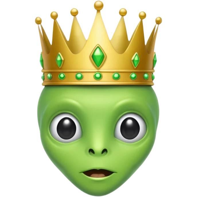green alien with crown emoji