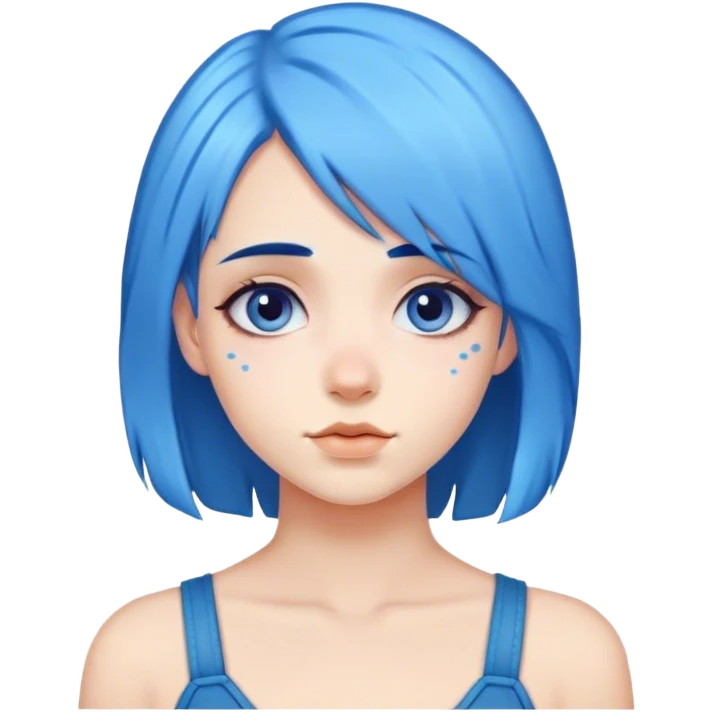 Blue hair girl emoji