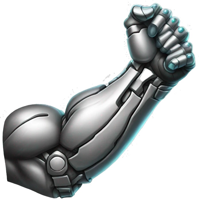 Cyborg arm only flexing bicep and shoulder emoji