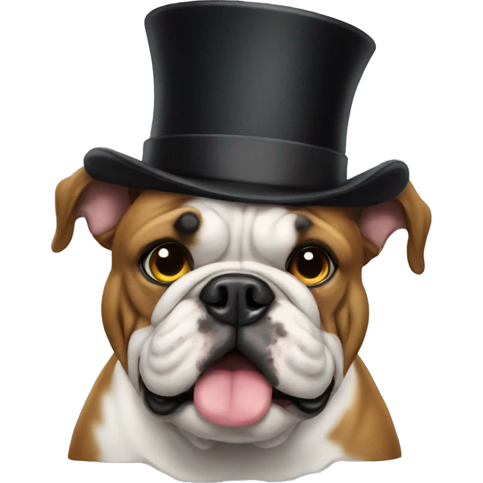 bulldog with a top hat emoji