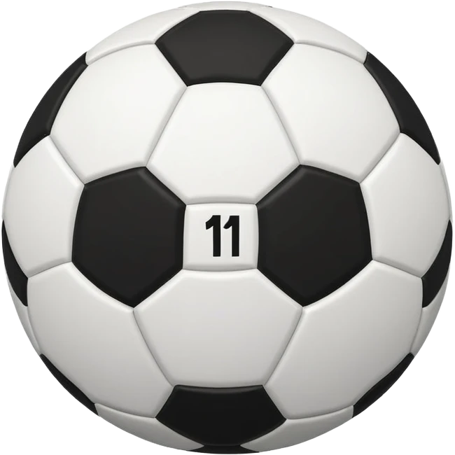 Soccer ball with the number 11 emoji