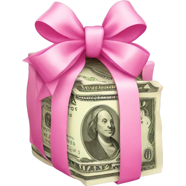 pink money with pink bow emoji