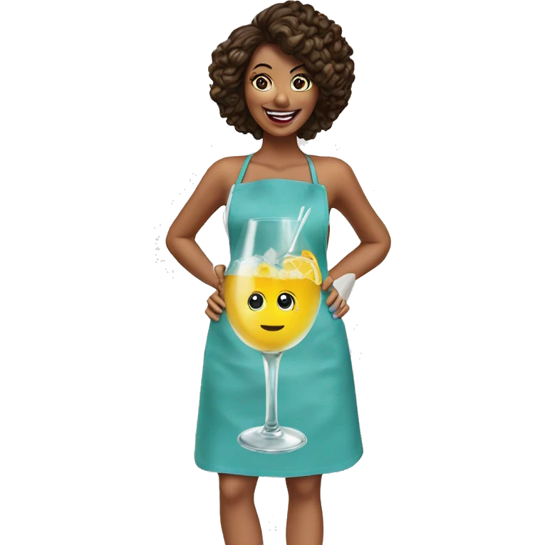 Funny girl apron cocktail  emoji