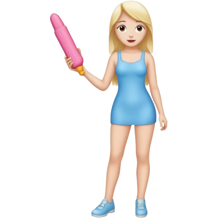 Naked girl full body holding dildo emoji