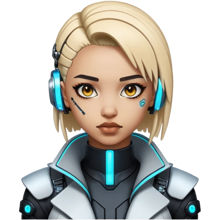 Cyberpunk light skin girl emoji