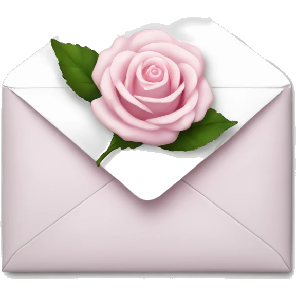 White envelope with light pink rose emoji