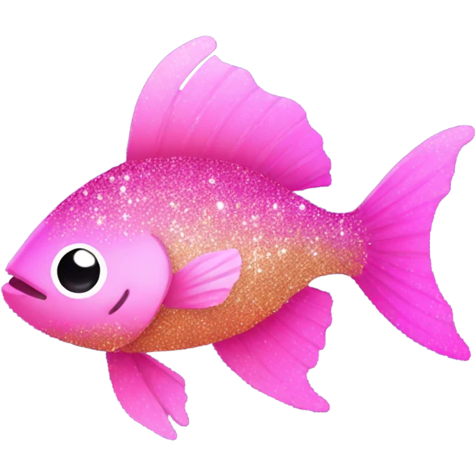 Pink ombre fish with glitter emoji
