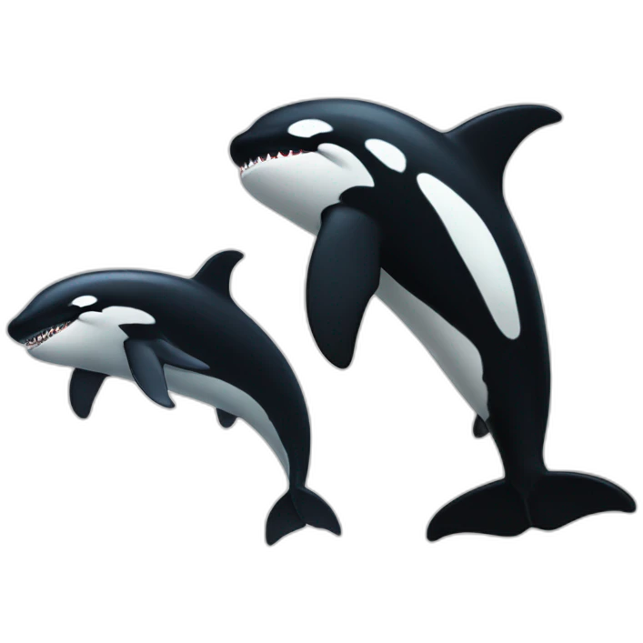 Orca fighting shark emoji