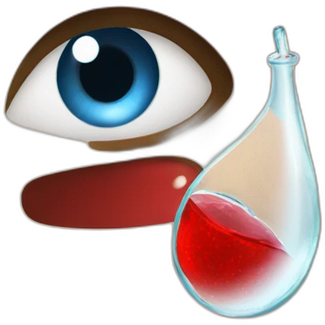 Girl with blond hair and blue eye take red vial emoji