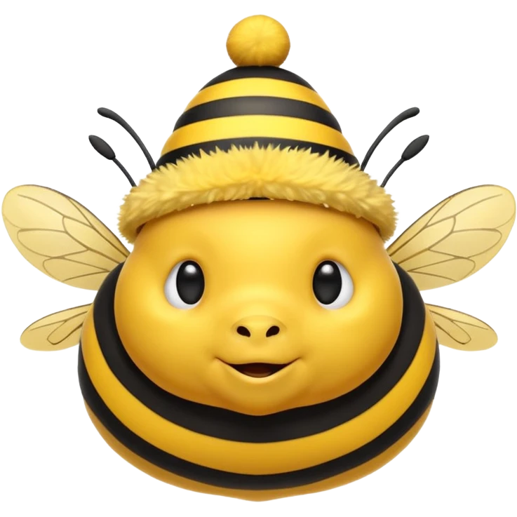 fat bee with party cap emoji