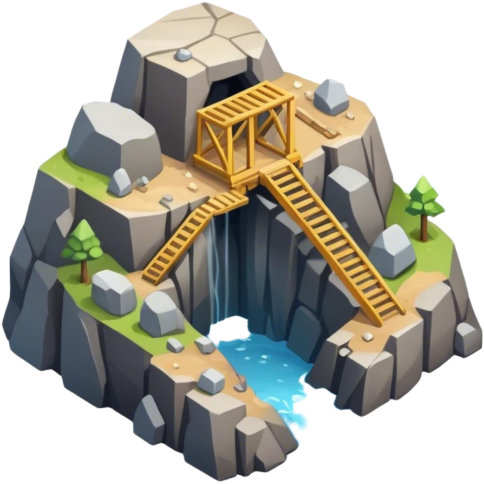 isometric mineshaft rock emoji