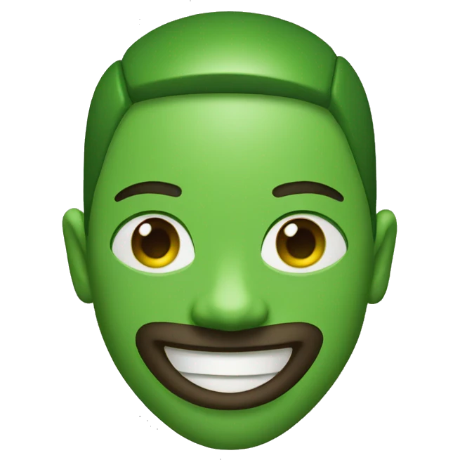an icon for grin in green. Just the ball. No gender  emoji