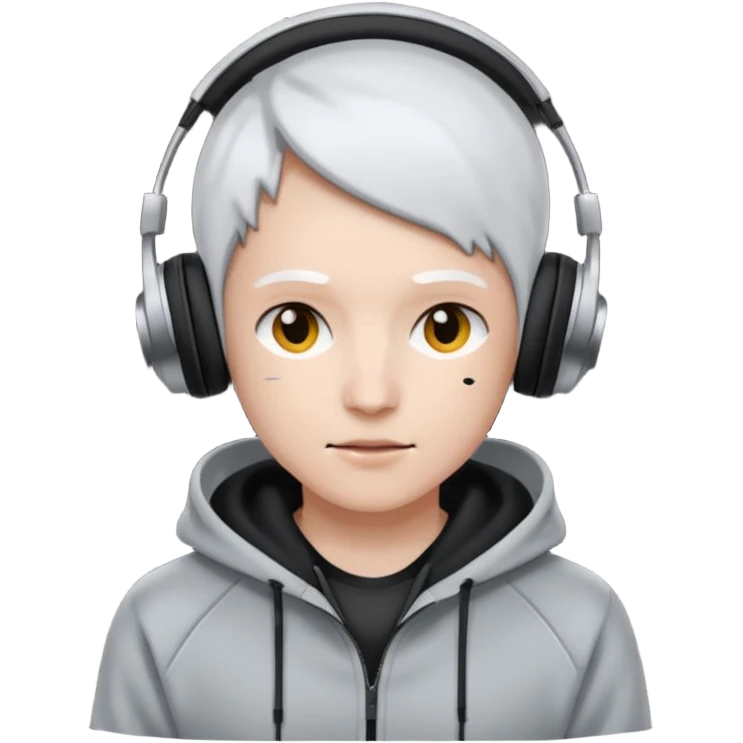 But with the same instructions, with deportive hoodie and headphones, and skin white emoji