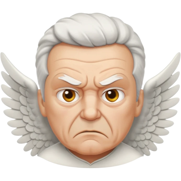 Angry older white male Italian animated angel emoji