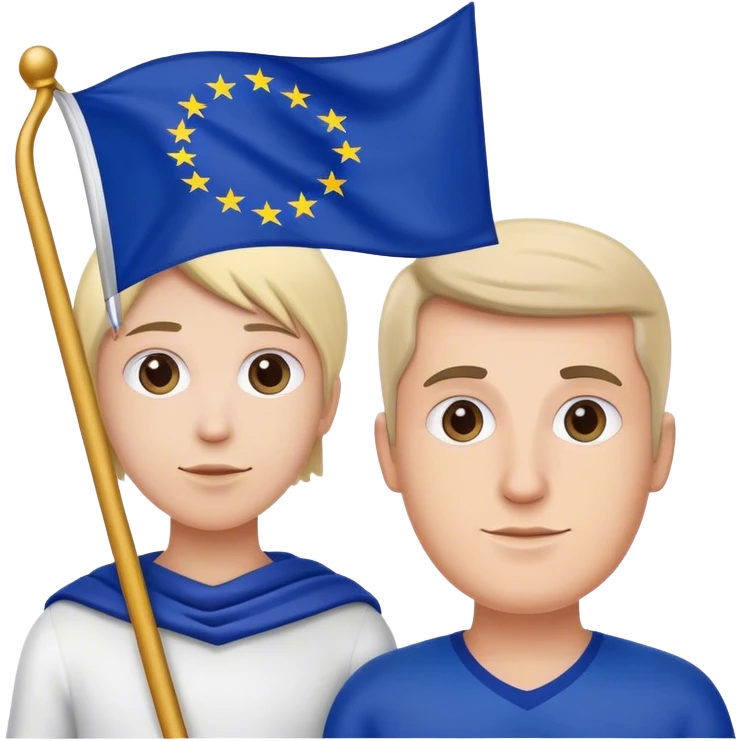 european union enthusiast with flag man emoji