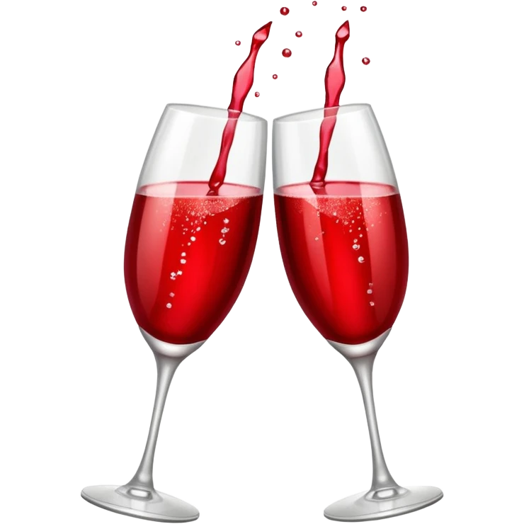 2 red champagne glasses are clinking emoji