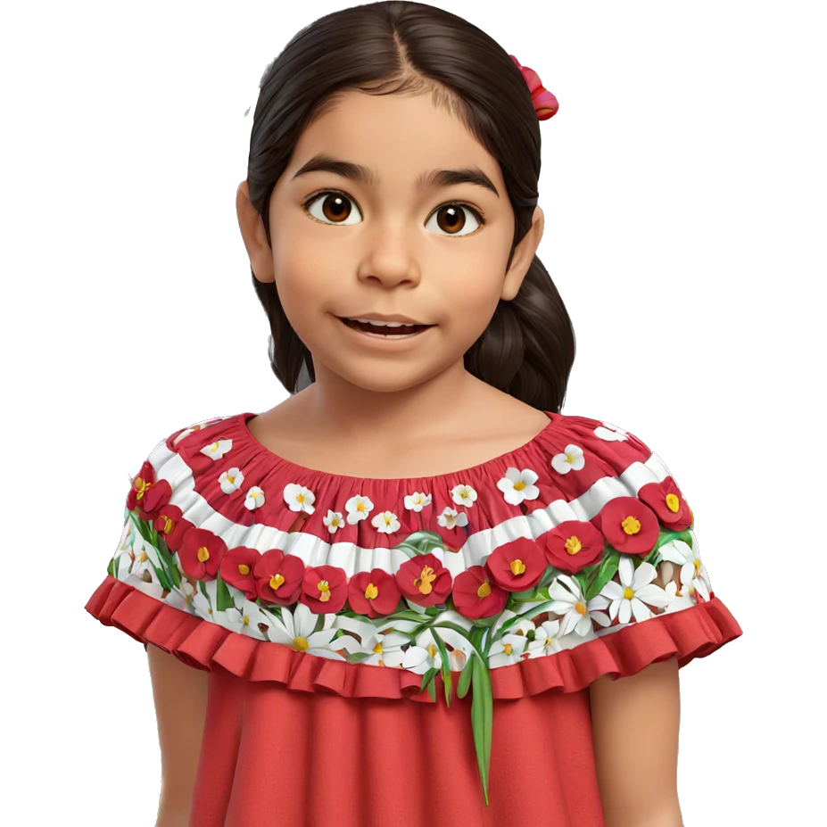 girl with brown hair flower emoji