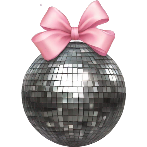 disco ball with light pink bow on it  emoji