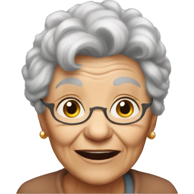 Grandma as a troll emoji