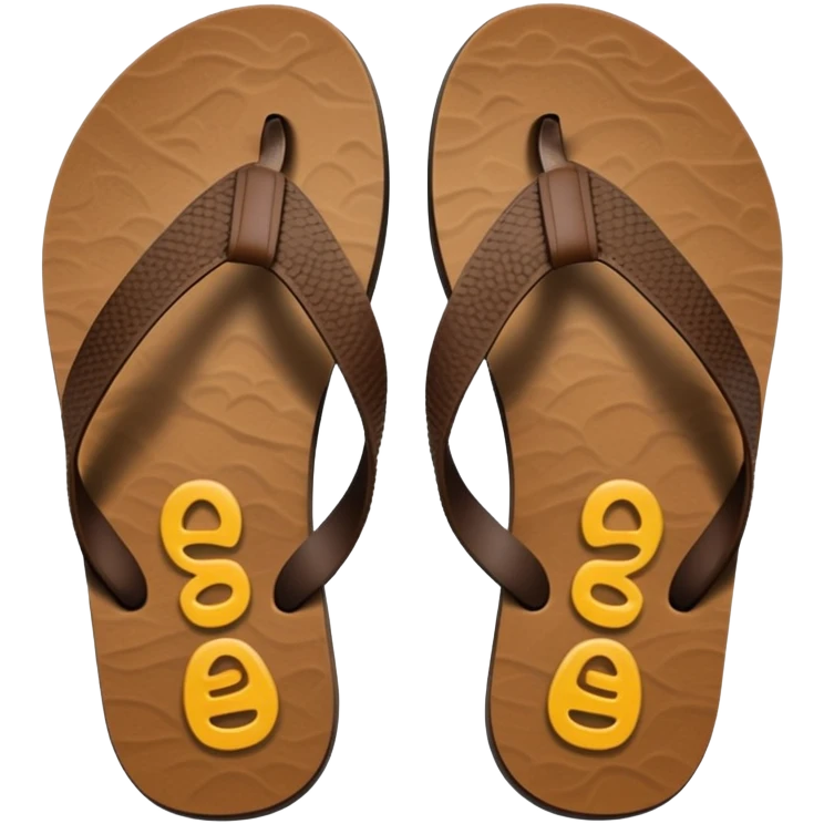brown beach flip flops with thong straps emoji