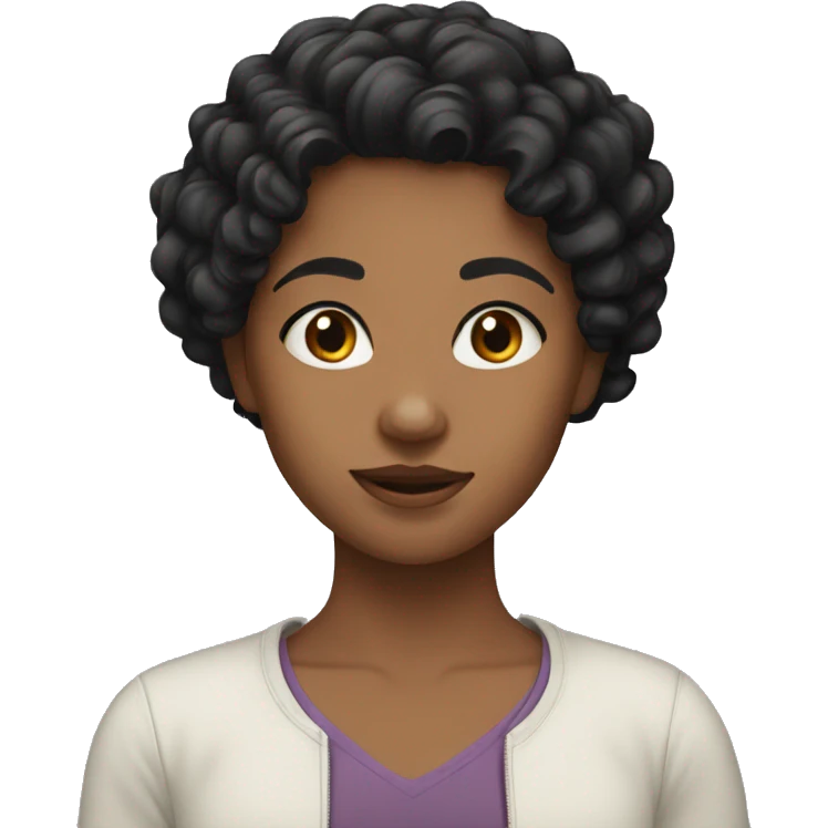 girl with medium black curly hair emoji