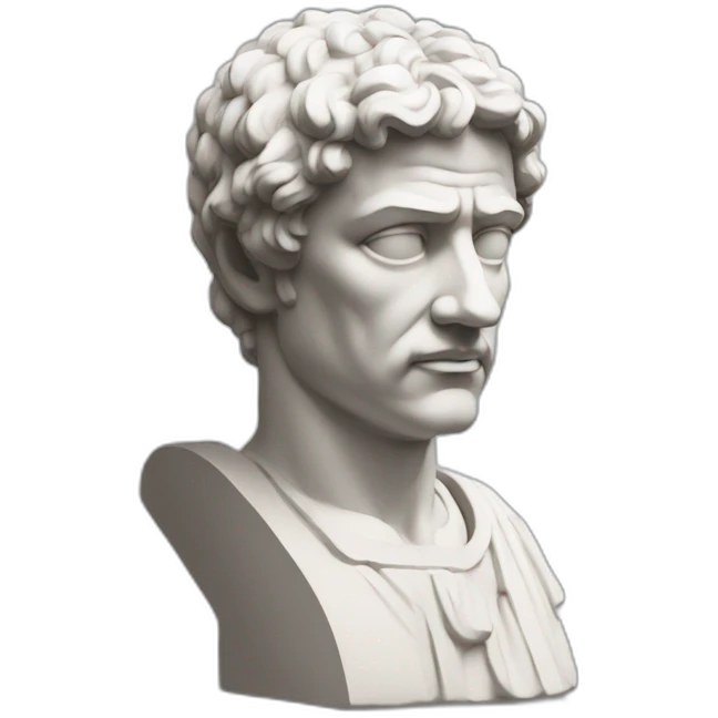Stoic statue without shoulders and neck emoji