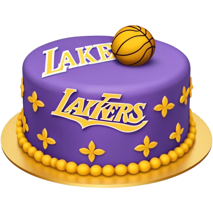 Los Angeles Lakers Kush cake in purple and gold emoji