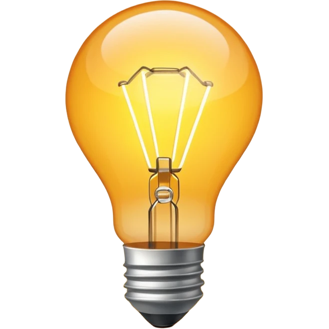 a glowing lightbulb where you can't see the inside of the lightbulb emoji