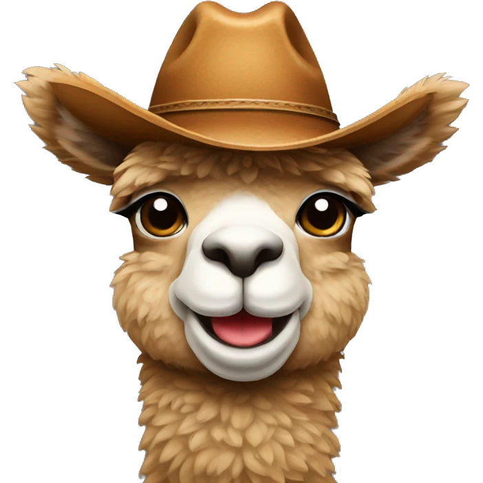 alpaca with cowboy hat emoji