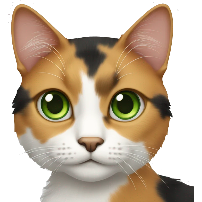 Calico cat with green eyes emoji