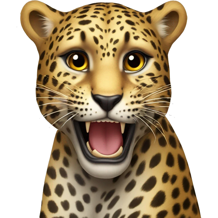 Leopard macht kussmund Herz  emoji