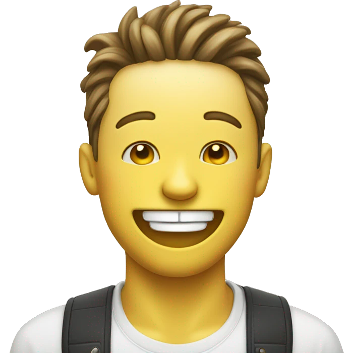 Yellow face emoji smiling with eyes closed sticking tongue through teeth emoji