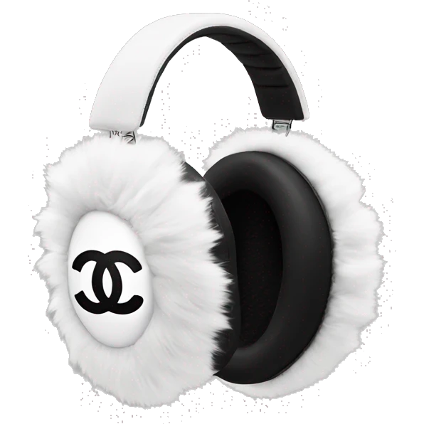 Chanel logo earmuffs white emoji
