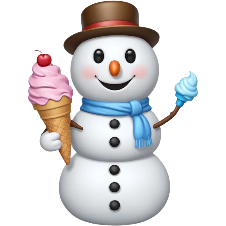 snowman with ice cream  emoji