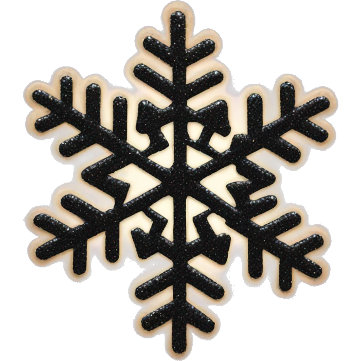 black snowflake with glitter emoji