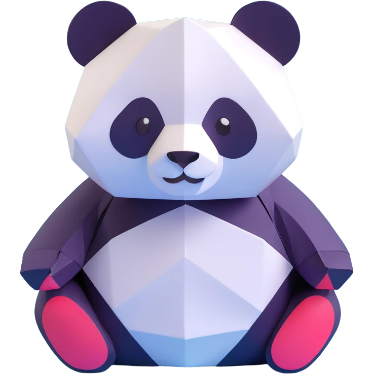 Un panda origami emoji