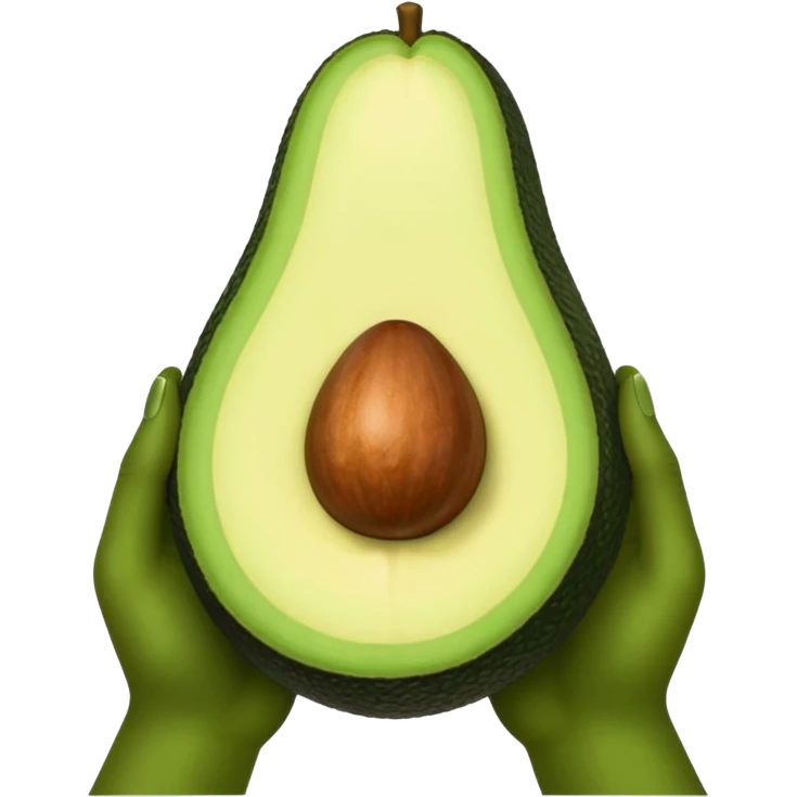 hands holding a big avocado emoji