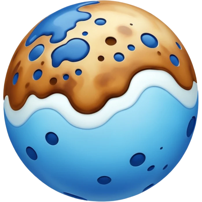 sphere globe planet, surface covered with white gas and stream emoji