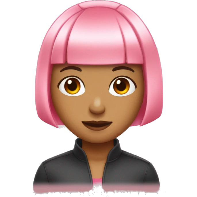 Short pink bob with bangs emoji
