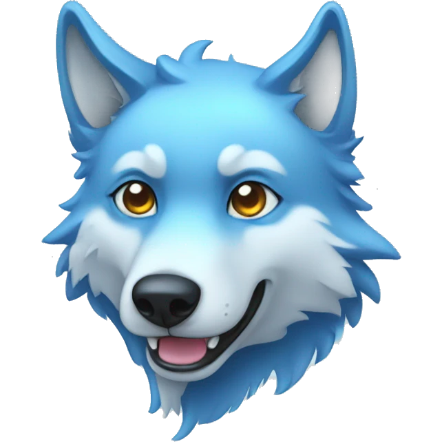 Cute blue Wolf ghost emoji