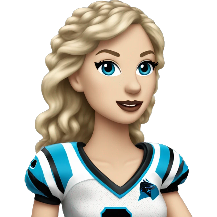 Taylor swift in Carolina panthers jersey emoji